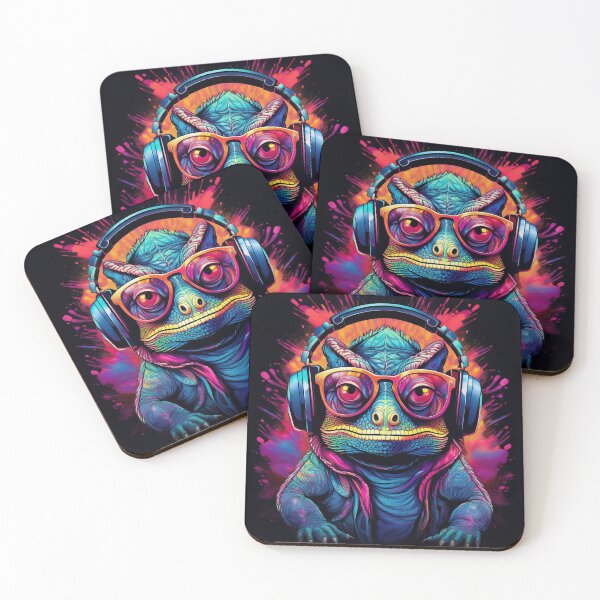 Item preview, Graffiti chameleon in Headphones and Shades designed and sold by Boxing Kangaroo Retail Company.