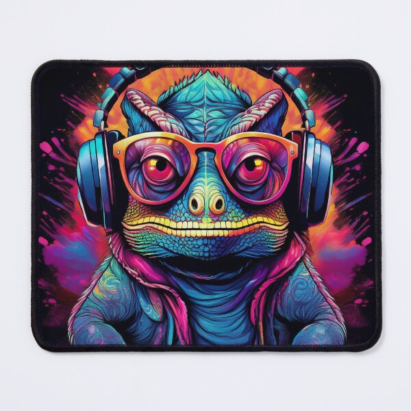 Item preview, Graffiti chameleon in Headphones and Shades designed and sold by Boxing Kangaroo Retail Company.