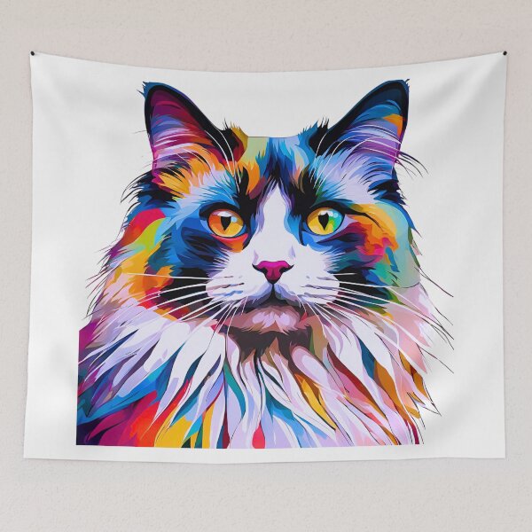 Item preview, Colorful Modern Art Ragdoll Cat – A Graceful Feline in Contemporary Style designed and sold by Fredster1966.