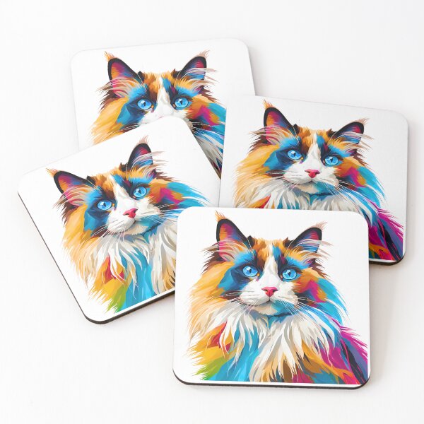 Item preview, Multicolored Modern Art Ragdoll Cat – A Graceful Feline in Contemporary Style designed and sold by Fredster1966.