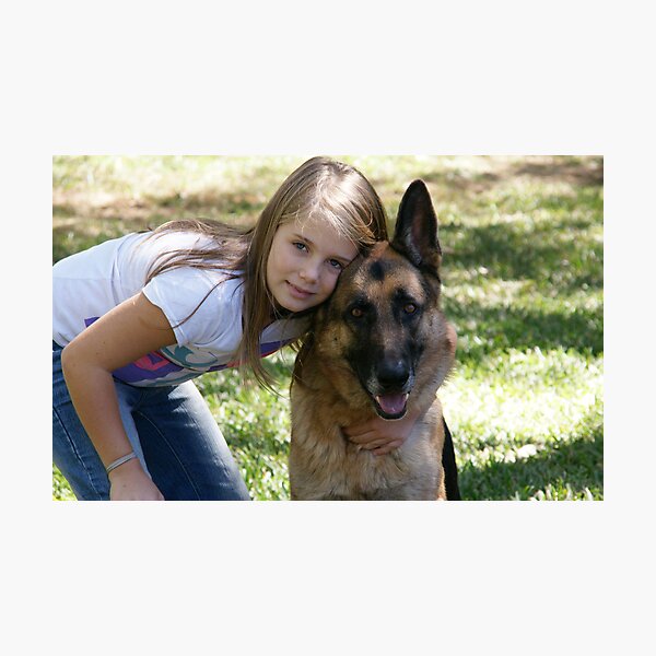 A Girl and her Dog Photographic Print