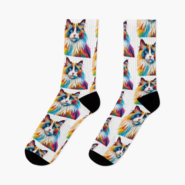 Item preview, Multicolored Modern Art Ragdoll Cat – A Graceful Feline in Contemporary Style designed and sold by Fredster1966.