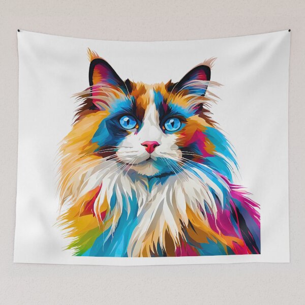 Item preview, Multicolored Modern Art Ragdoll Cat – A Graceful Feline in Contemporary Style designed and sold by Fredster1966.