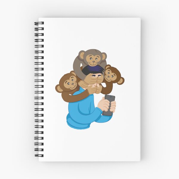 Item preview, Message of awareness analogy concerning the monkeys, blind, deaf and mute. Person indifferent and isolated to the events around him due to the use of social networks, internet and cellular designed and sold by LucianoCosmo.
