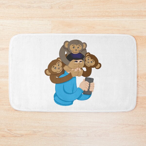 Item preview, Message of awareness analogy concerning the monkeys, blind, deaf and mute. Person indifferent and isolated to the events around him due to the use of social networks, internet and cellular designed and sold by LucianoCosmo.