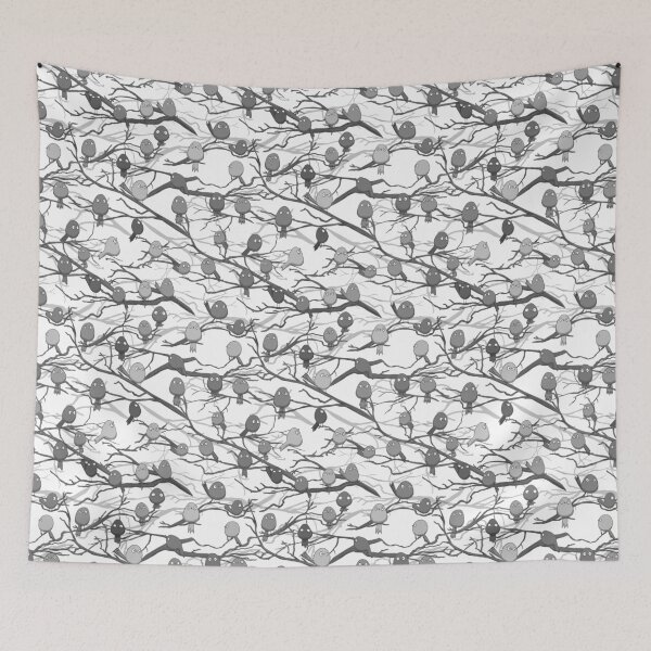 Item preview, Birds on Branches Monochrome designed and sold by Wubsys.