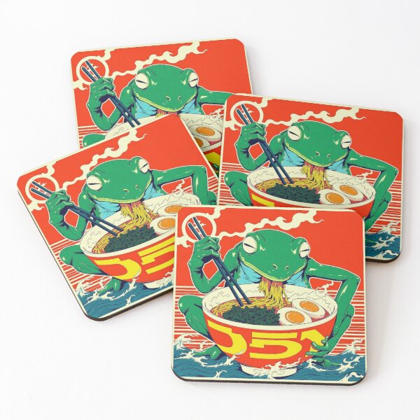 Item preview, Frog Eating Ramen Kawaii Japanese Noodles  designed and sold by minstore.