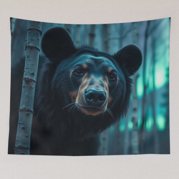 Item preview, Black Bear, Forest and Aurora designed and sold by Skye Ryan-Evans.