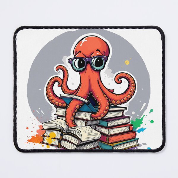 Item preview, The Cartoony OCTAPUS Reading Books,funny tshirt designed and sold by idizayilstore.