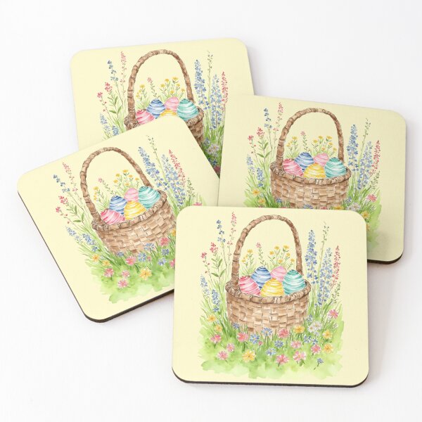 Item preview, Easter Basket Spring Colorful Watercolor designed and sold by Magnolia Valley Art.