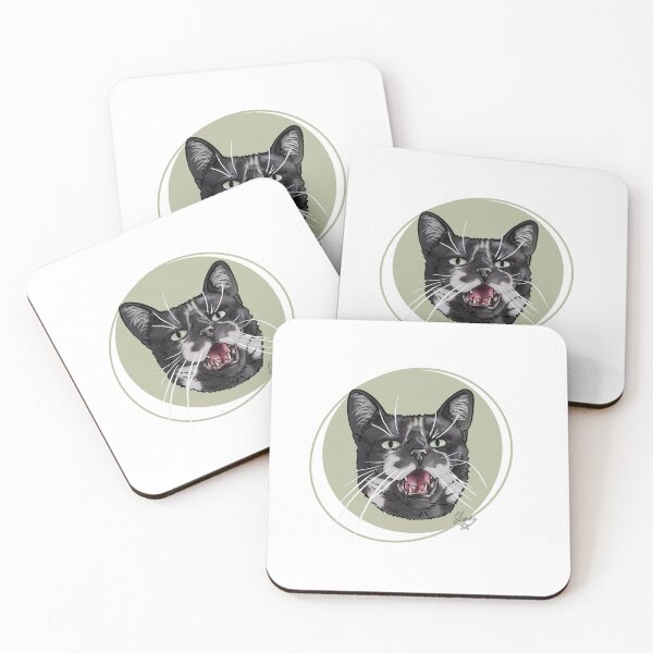 Item preview, Open mouthed: Rescue cat designed and sold by Made-by-Anxiety.