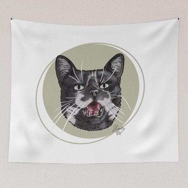 Item preview, Open mouthed: Rescue cat designed and sold by Made-by-Anxiety.