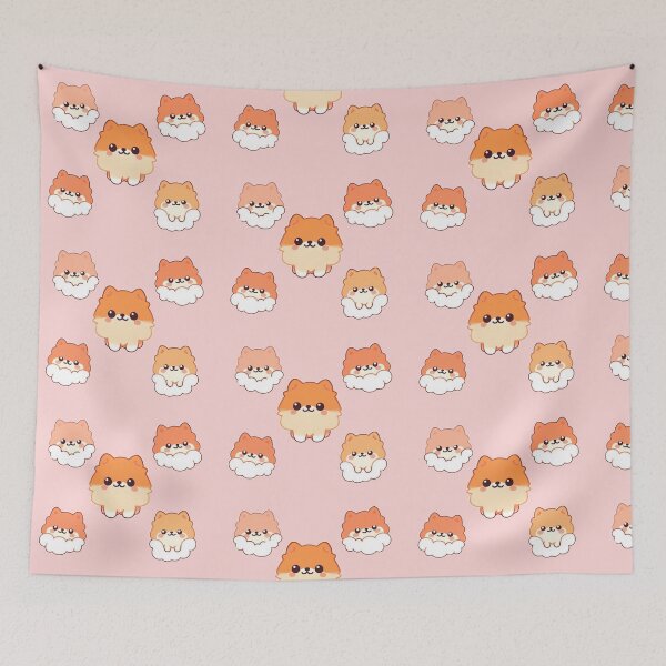 Item preview, Pom Puffs Repeating Pattern designed and sold by CorgiEatsPencil.