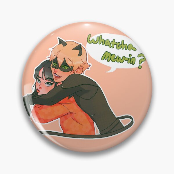 Item preview, transparent "watcha mew-in?" catboy and girl designed and sold by queenlypirate.