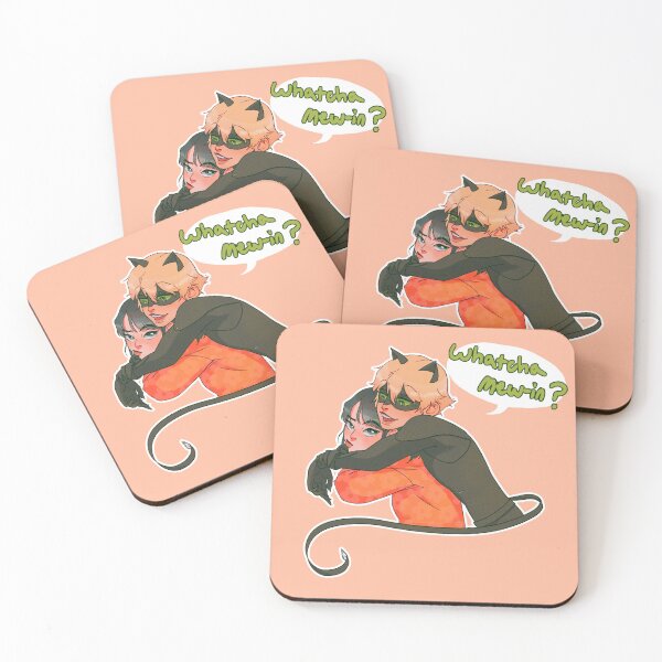 Item preview, transparent "watcha mew-in?" catboy and girl designed and sold by queenlypirate.