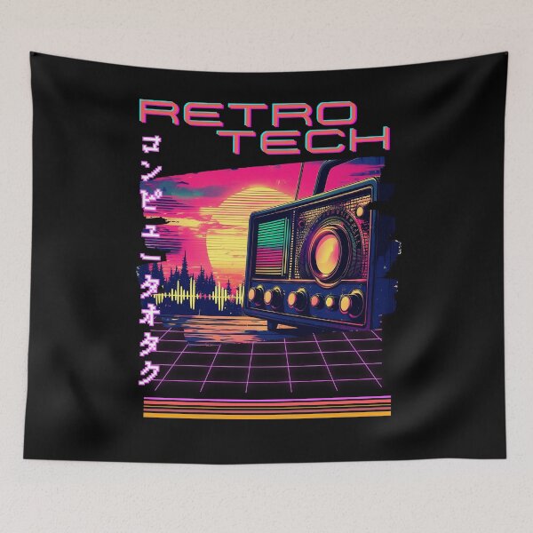 Item preview, Retro Tech Synthwave Old style Portable wireless Radio designed and sold by Designs-Labs.