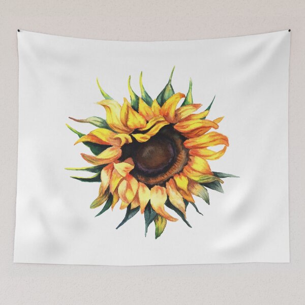 Item preview, Watercolor yellow sunflower handpainted artwork designed and sold by art-tee-ua.