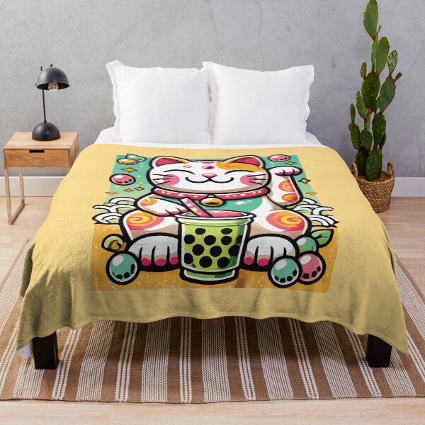 Item preview, Boba Maneki Neko Lucky Cat, Bubble Tea designed and sold by chantastical.