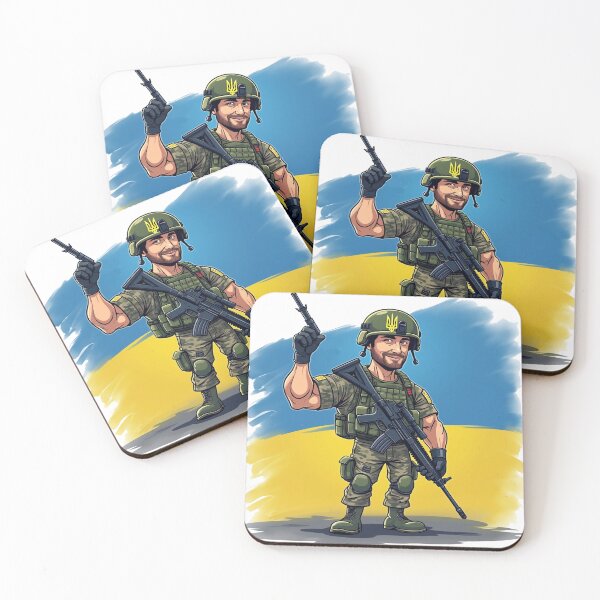 Item preview, Patriotic Soldier Illustration with Ukraine Fla designed and sold by Creative Spark.