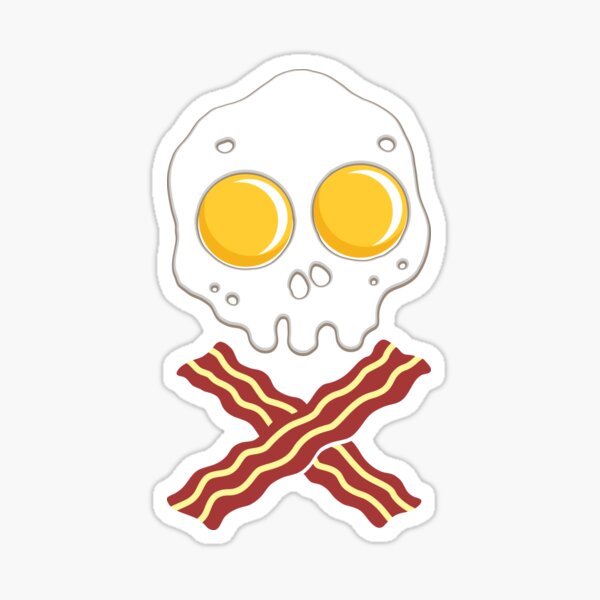 Vista previa del artículo con la obra «Tocino y huevos - Desayuno de calavera Carne de pirata», diseñado y vendido por anziehend.