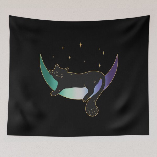 Item preview, Gay Man Cat Moon Space LGBT Pride Flag designed and sold by Clara Hollins.