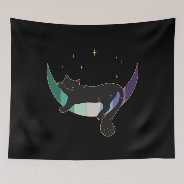 Item preview, Gay Man Cat Moon Space LGBT Pride Flag designed and sold by Clara Hollins.