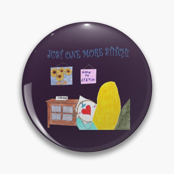 Item preview, Just One More Stitch! (Blonde with Purple background) designed and sold by DeeDeee1970.