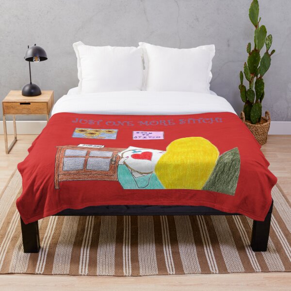 Item preview, Just One More Stitch! (Blonde with Red background) designed and sold by DeeDeee1970.