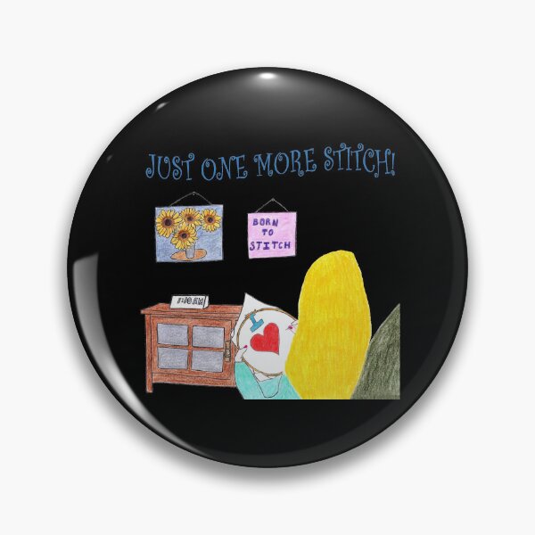 Item preview, Just One More Stitch! (Blonde with Black background) designed and sold by DeeDeee1970.