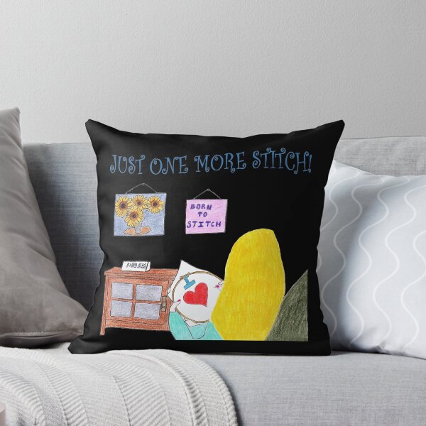 Item preview, Just One More Stitch! (Blonde with Black background) designed and sold by DeeDeee1970.