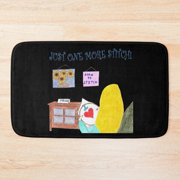 Item preview, Just One More Stitch! (Blonde with Black background) designed and sold by DeeDeee1970.