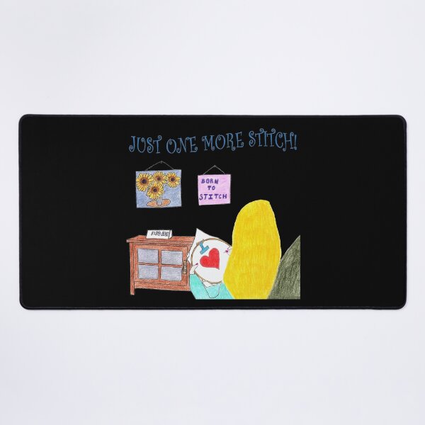 Item preview, Just One More Stitch! (Blonde with Black background) designed and sold by DeeDeee1970.