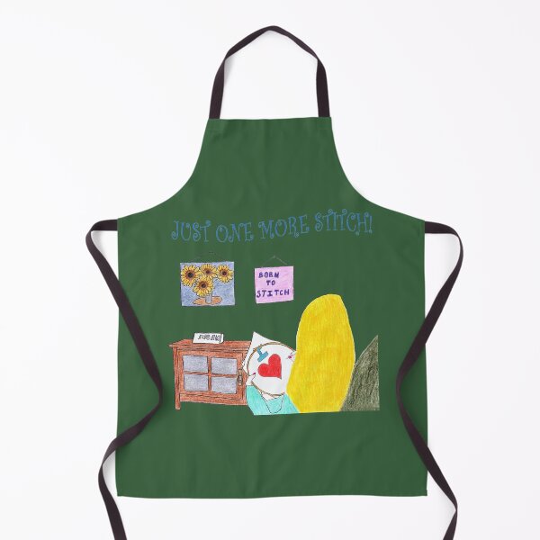 Item preview, Just One More Stitch! (Blonde with Dark Green background) designed and sold by DeeDeee1970.