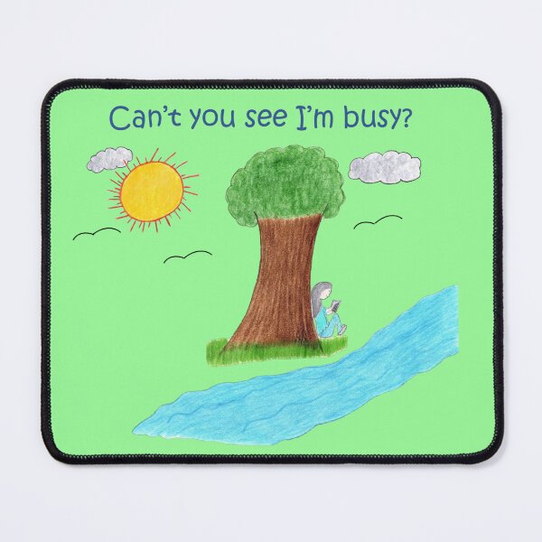 Item preview, Busy Reading (Long Hair with Words), Mint Green designed and sold by DeeDeee1970.