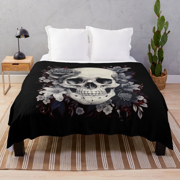 Item preview, Skull and flowers designed and sold by EccentricsByE.