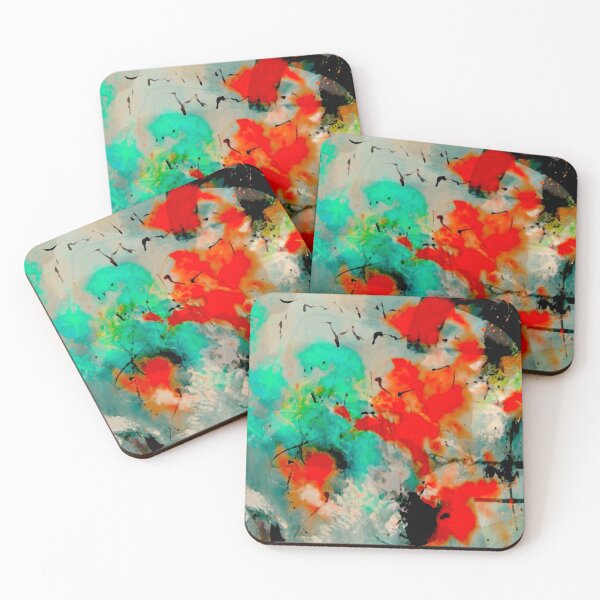 Item preview, Red & Teal Abstract designed and sold by ViaARTfactory.