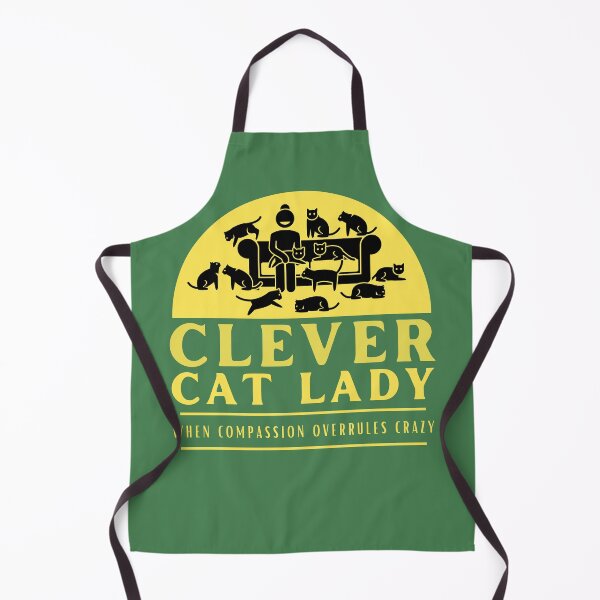 Item preview, Clever Cat Lady – Yellow Background designed and sold by DPingBirdie.