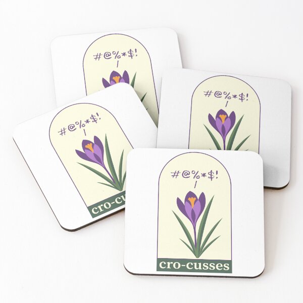 Item preview, Crocus Cussing Pun designed and sold by CraftyCaverns.