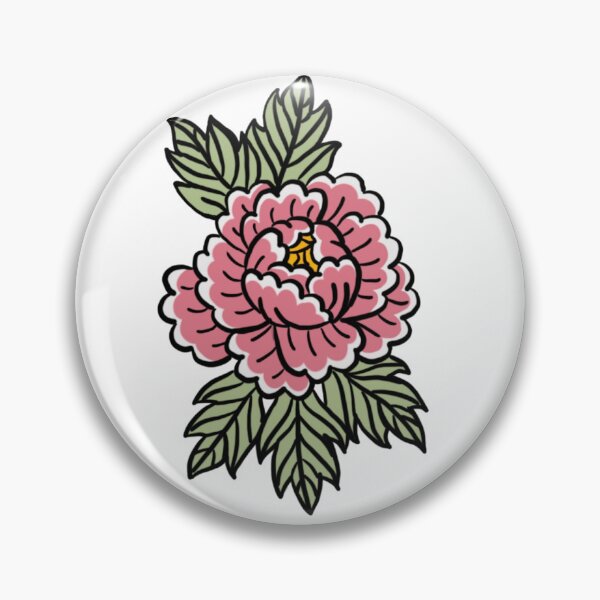 Item preview, Peony traditional tattoo style designed and sold by chlo-ink.