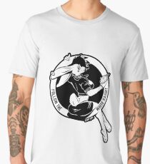 Follow the white rabbit - White with black outline on any base Men's Premium T-Shirt