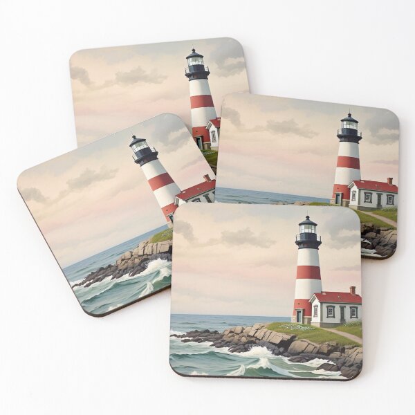 Item preview, A classic lighthouse perched on a grassy hill designed and sold by Millzsplace.