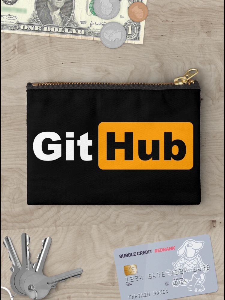 Thumbnail 3 of 4, Zipper Pouch, Github Developer Fun Pun Sticker designed and sold by developerfriday.