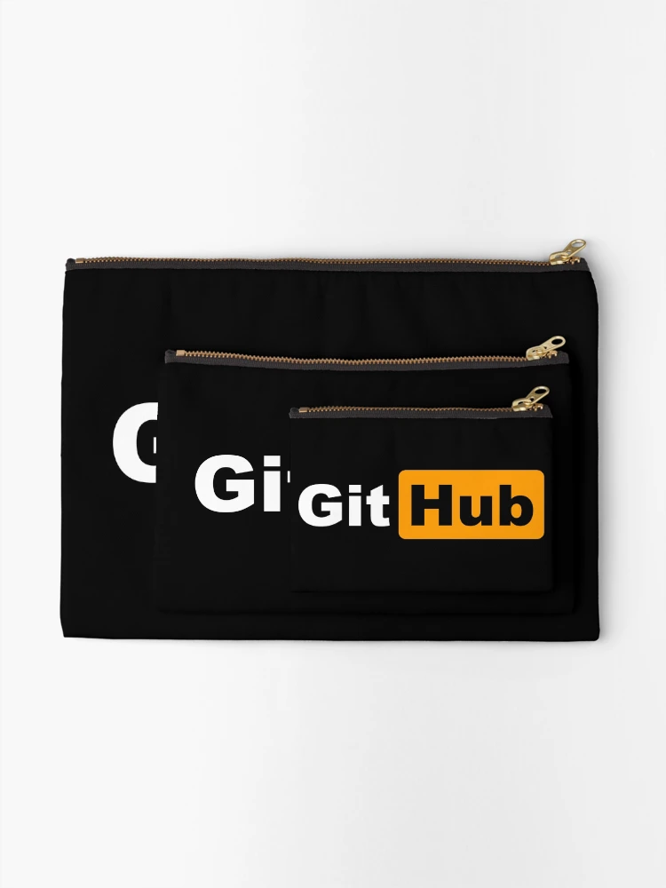 Thumbnail 2 of 4, Zipper Pouch, Github Developer Fun Pun Sticker designed and sold by developerfriday.