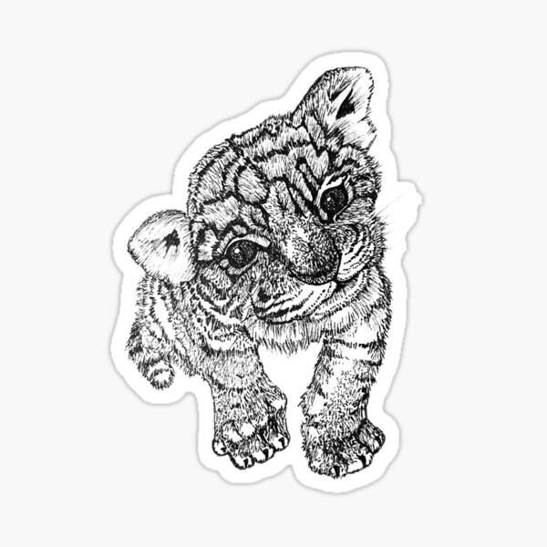 Vista previa del artículo con la obra «Tigre bebé», diseñado y vendido por LanaFaris.