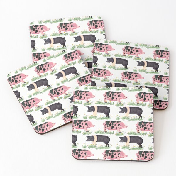 Item preview, Gloucester Old Spot Pig Print - Whimsical Farm Animal Pattern Farmhouse  designed and sold by Jemma Jamie Skidmore.