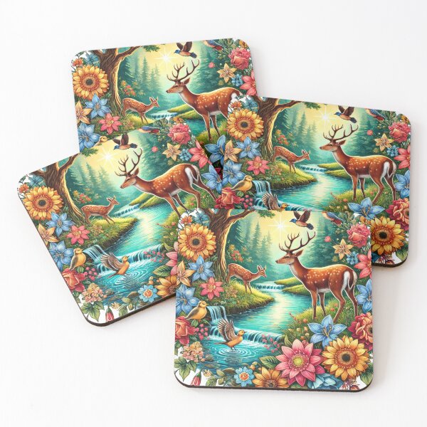 Item preview, Deer Grazing By Sparkling Stream designed and sold by Dream Bloom Gallery.