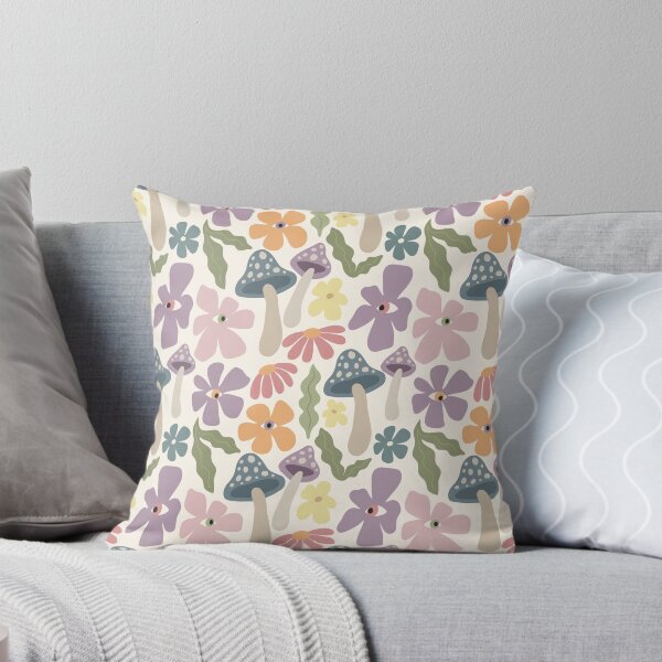 Item preview, Seeing Eye Floral Mushroom Pattern Light Background designed and sold by FadedFlorals.