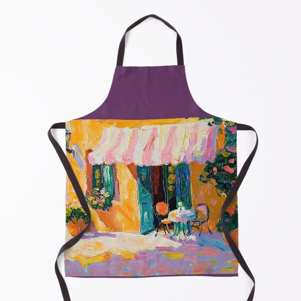 Item preview, Cozy Outdoor Parisian Cafe with Bright Flowers and Sunlit Awning Abstract Generative AI designed and sold by OlfactoART Studio.