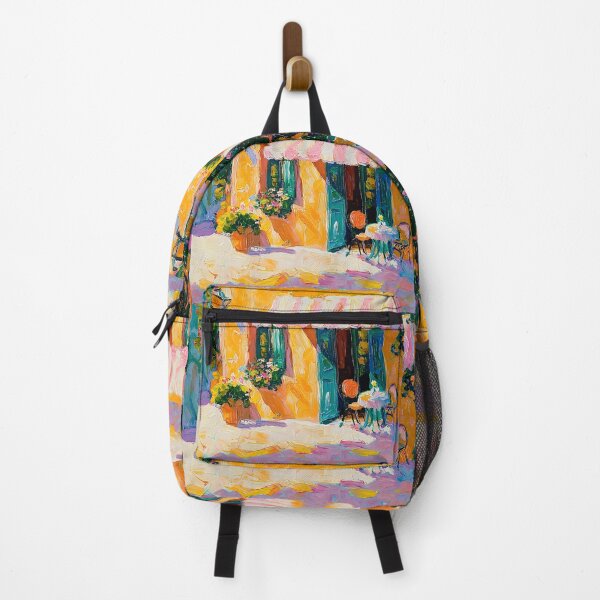 Item preview, Cozy Outdoor Parisian Cafe with Bright Flowers and Sunlit Awning Abstract Generative AI designed and sold by OlfactoART Studio.