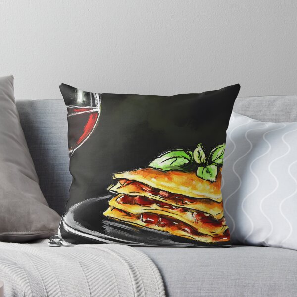 Item preview, Red Wine and Golden Lasagna with Fresh Basil Layers of Flavor and Warmth Abstract Digital Art designed and sold by OlfactoART Studio.